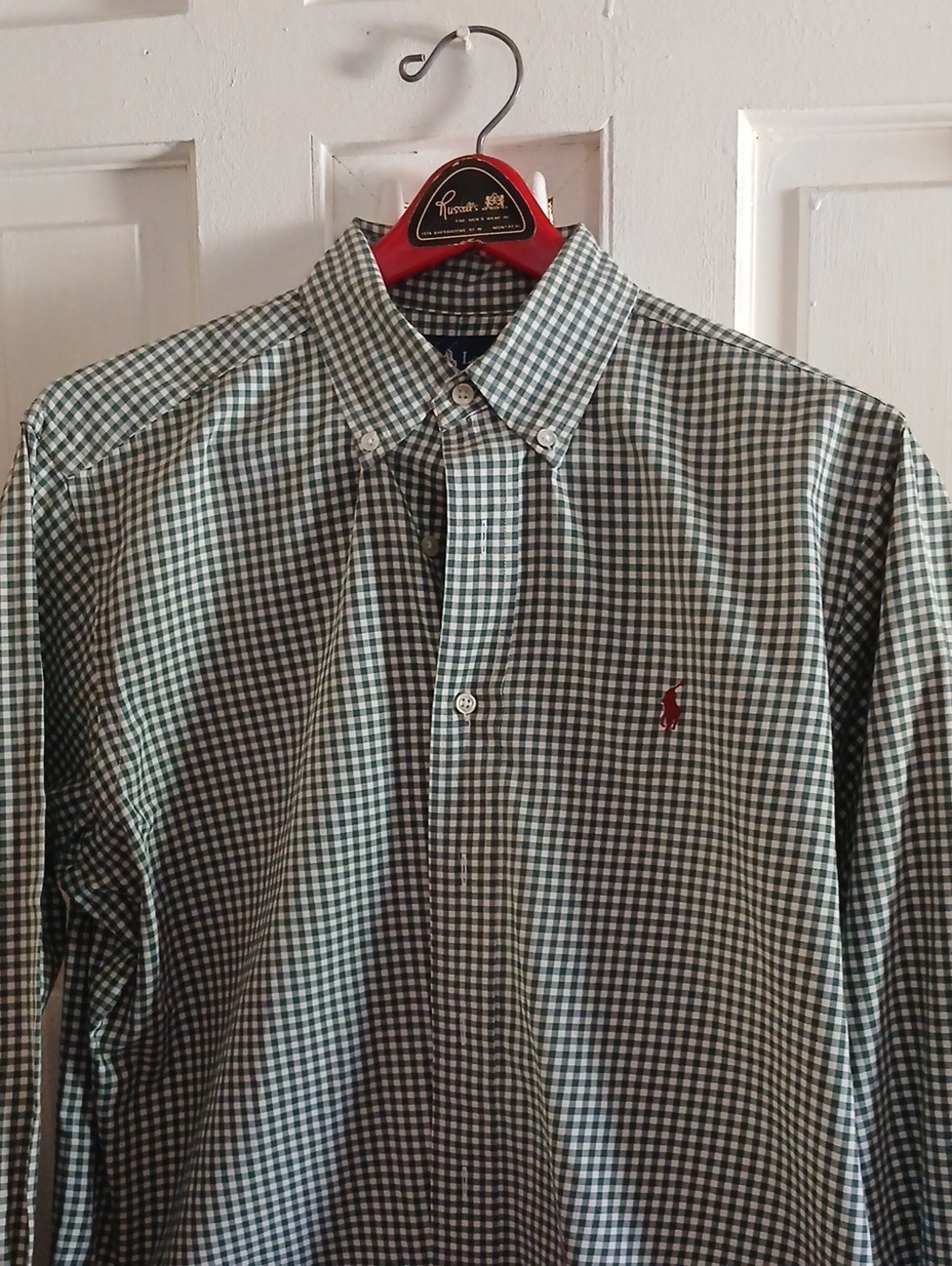 Ralph Lauren Green & White Gingham Button-Down Shirt